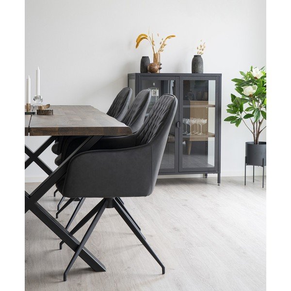 Tamno siva podstavljena blagovaonska stolica Harbo – House Nordic-image-1