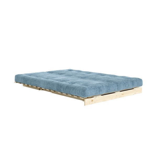 Svijetlo plava sklopiva sofa od samta 140 cm Roots – Karup-image-3