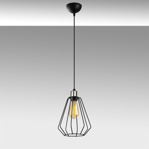 Crna metalna viseća svjetiljka Opviq lights Mando-image-1