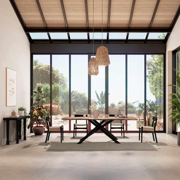 Crne blagovaonske stolice u setu 2 kom od masivnog kaučuka Biel – MOME-image-2