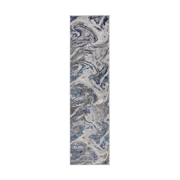 Plavo-sivi Flair tepisi Marbled, 80 x 300 cm