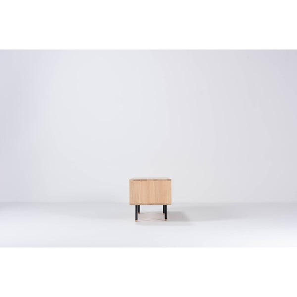 Crna/u prirodnoj boji TV komoda od punog hrasta 160x48 cm Fina – Gazzda-image-4