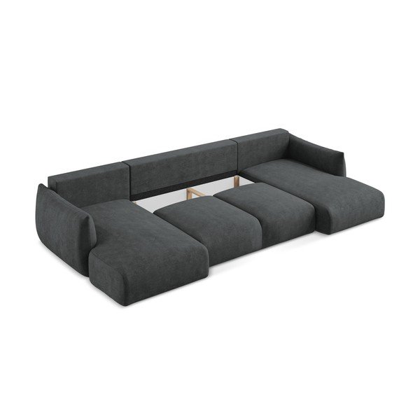 Tamno siva sklopiva kutna garnitura od šenila (u obliku slova "U") Leila – Makamii-image-4