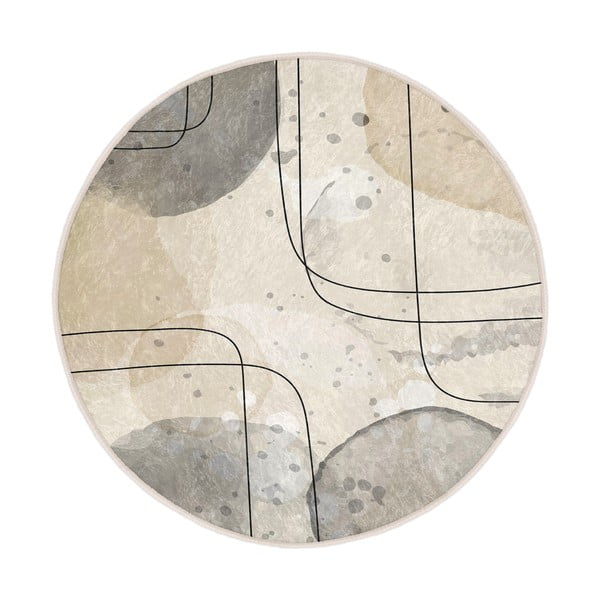 Bež perivi okrugao tepih ø 120 cm Simple Lines – Mila Home