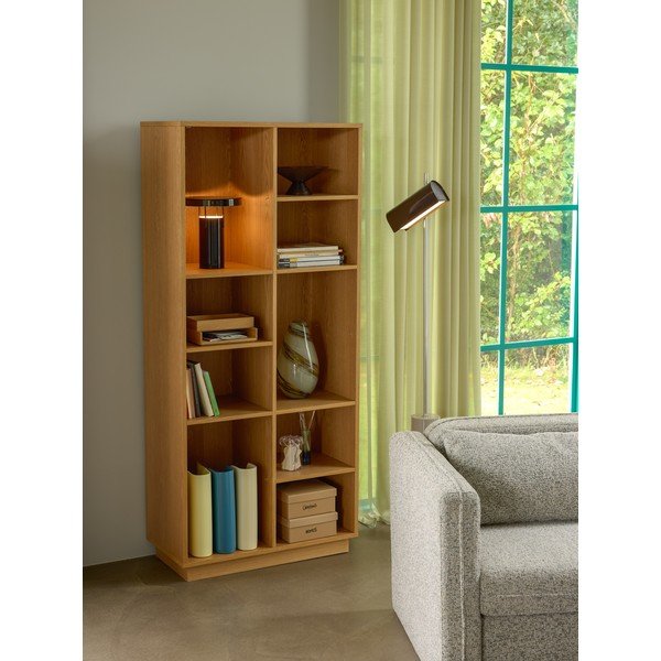 Biblioteka u dekoru hrasta u prirodnoj boji 80x180x30 cm Disco – Hübsch-image-1