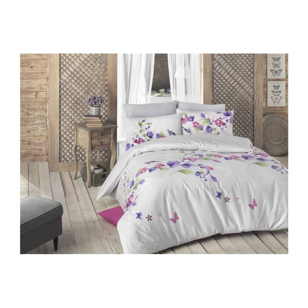 Pamučna posteljina s plahtama i 2 jastučnice za bračni krevet Scalia, 200 x 220 cm
