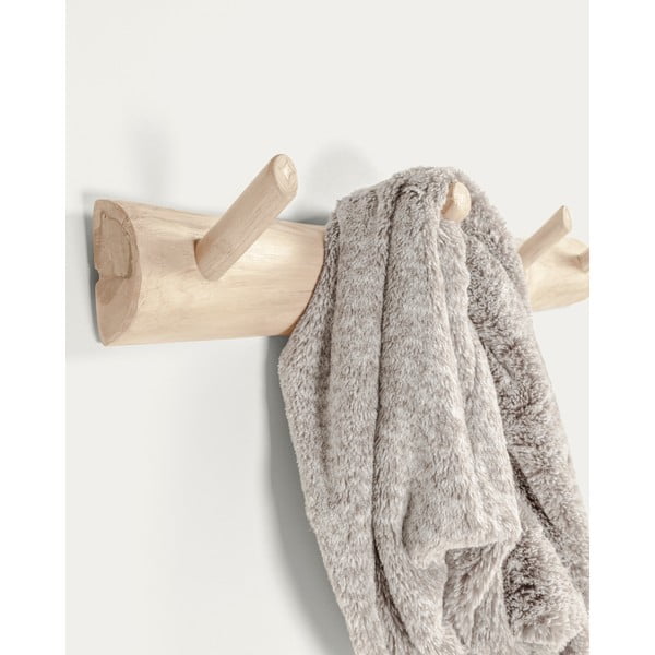 Zidna vješalica od masivne tikovine u prirodnoj boji 63 cm Gaillech – Kave Home-image-2