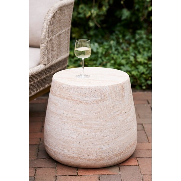 Okrugao vrtni stolić od kamenine ø 47,5 cm Bonn – House Nordic-image-2