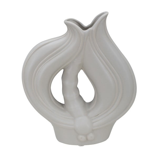 Svijetlo siva porculanska vaza Mauro Ferretti Lein, 25,5 cm