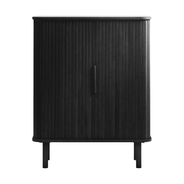 Crni ormarić u dekoru hrasta s kliznim vratima 113x90 cm Cavo – Unique Furniture