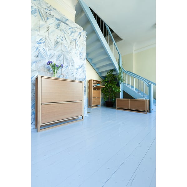 Preklopni ormarić za cipele u dekoru hrasta u prirodnoj boji NewEst – Woodman-image-1