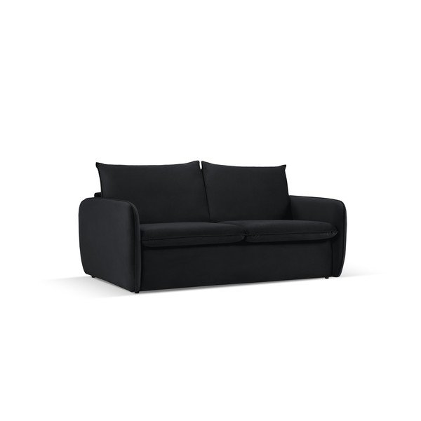 Crna baršunasta sklopiva sofa 194 cm Vienna – Cosmopolitan Design-image-1