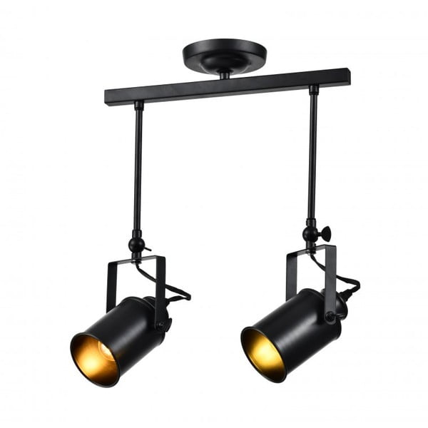 Crna stropna svjetiljka s metalnim sjenilom ø 8,5 cm Demir 2 – GTV