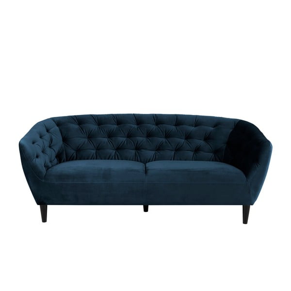Tamnoplavi baršunasti kauč Acton Ria, 191 cm