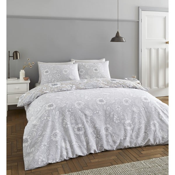 Siva posteljina 200x135 cm Tapestry Floral - Catherine Lansfield-image-2