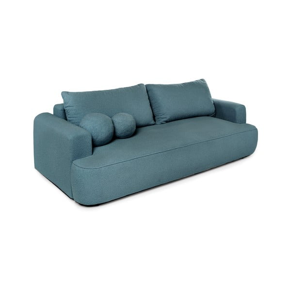 Plava sklopiva sofa od bouclé tkanine 247 cm Quinoa – Bonami Selection-image-2