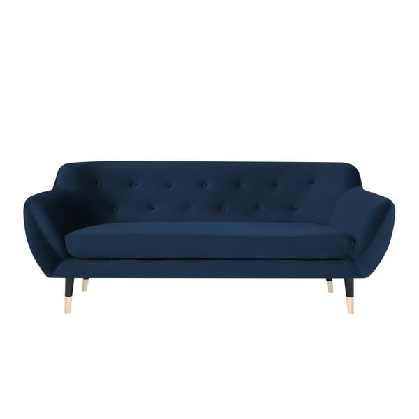 Tamnoplava sofa s crnim nogama Mazzini Sofas Amelie, 188 cm