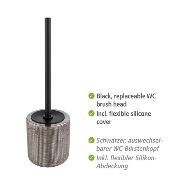 Keramička WC četka u srebrnoj boji Rivara – Wenko-image-4