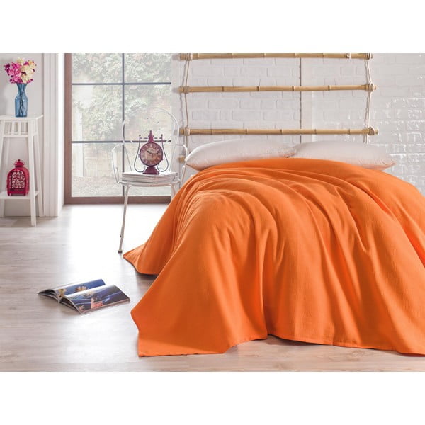Narančasti pamučni prekrivač za bračni krevet 200x240 cm Orange - Mijolnir