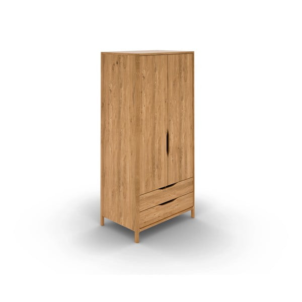 Ormar od punog hrasta u prirodnoj boji 96x188 cm Twig – The Beds-image-2