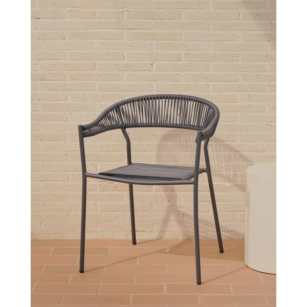 Sive blagovaonske stolice u setu 4 kom od umjetnog ratana Futadera – Kave Home-image-1