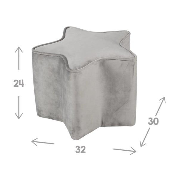 Svijetlo sivi baršunast dječji tabure Lil Sofa – Roba-image-2