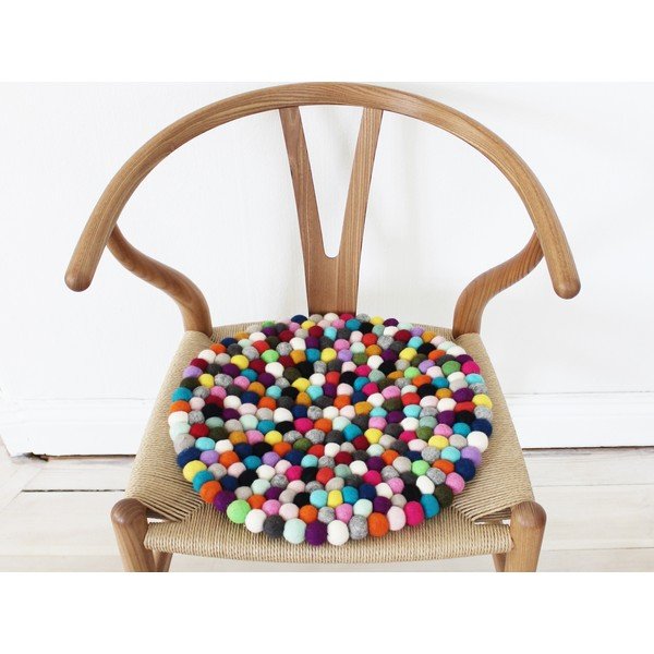 Sjedalo od vunenih pompona Wooldot Ball Chair Pad Multi Pang, ⌀ 39 cm-image-3