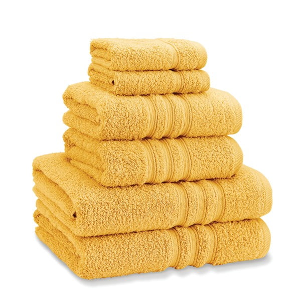 Žuti  pamučni set ručnika 6 kom od frotira Zero Twist – Catherine Lansfield