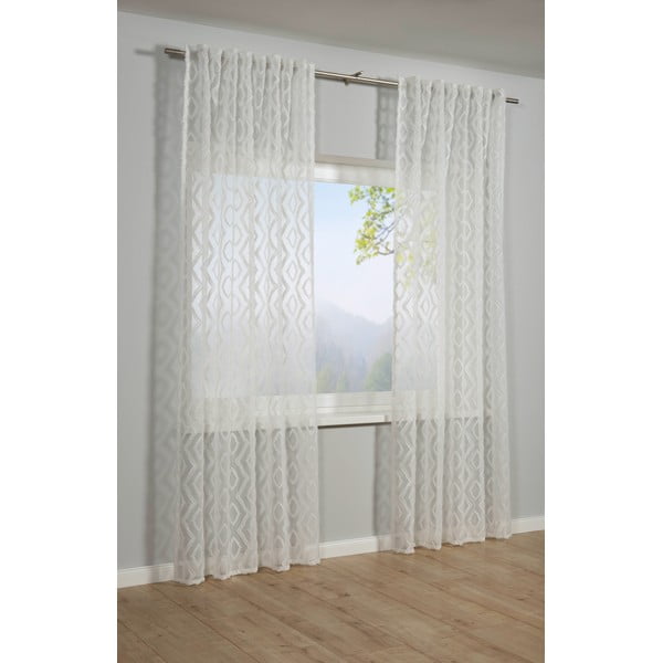 Bijela prozirna zavjesa 140x245 cm Diamant Scherli – Sehlbach-image-1