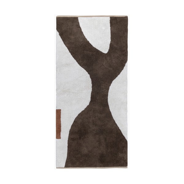 Bijela/smeđa periva pamučna staza 70x150 cm Figura – Mette Ditmer Denmark
