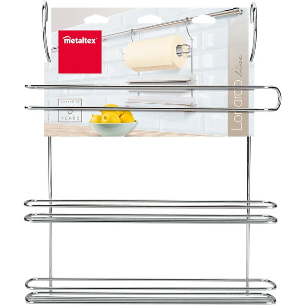 Viseći držač kuhinjskih ručnika od kromiranog čelika u srebrnoj boji Lonardo – Metaltex-image-1