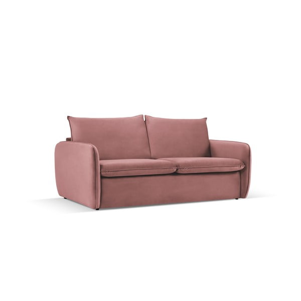 Ružičasta baršunasta sklopiva sofa 214 cm Vienna – Cosmopolitan Design-image-1