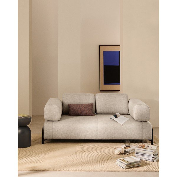 Sivo-bež sofa 200 cm Compo – Kave Home-image-1