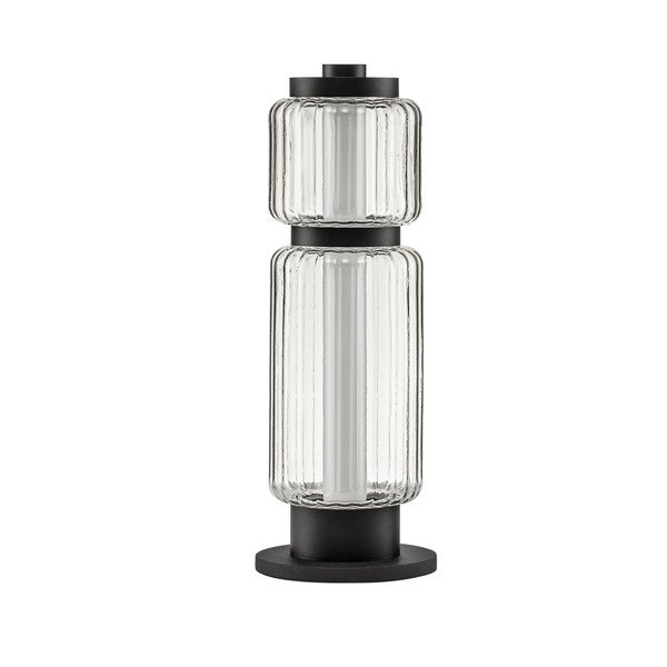 Mat crna staklena LED stolna lampa (visina 39 cm) Liesa – Nova Luce
