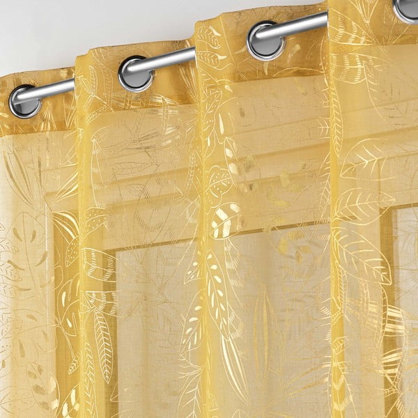 Žuta  prozirna zavjesa 140x280 cm Belflor – douceur d'intérieur-image-1