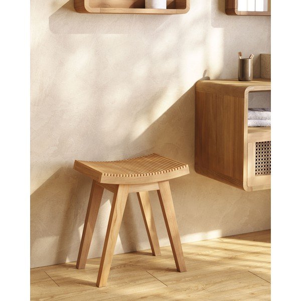 Stolac od masivne tikovine u prirodnoj boji Vicentina – Kave Home-image-1