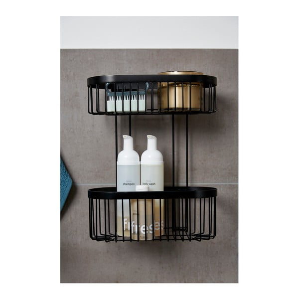 Crna zidna košara Wenko Classic Plus 2 Tier-image-1
