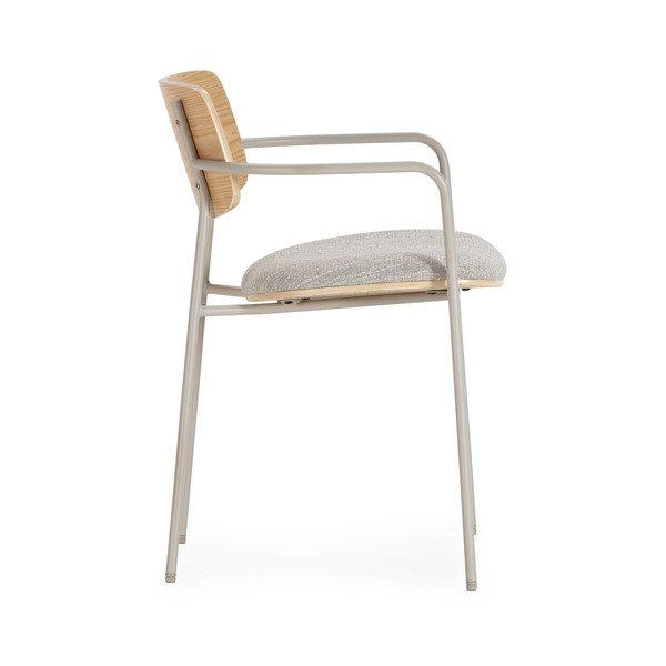 Svijetlo sive/u prirodnoj boji podstavljene blagovaonske stolice u setu s naslonima za ruke Nour – MOME-image-3