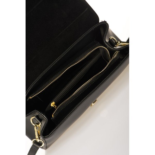 Black kožni torbica Federica Bassi Marta-image-1