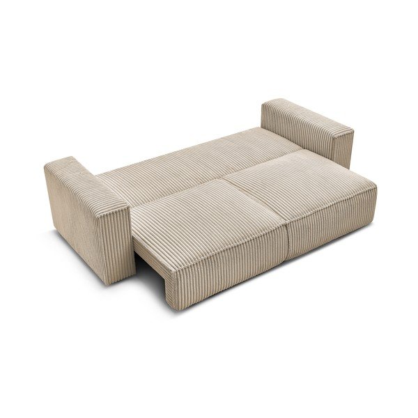Svjetlo smeđa sklopiva/s prostorom za odlaganje sofa od samta 244 cm Chelsea – Bobochic Paris-image-4