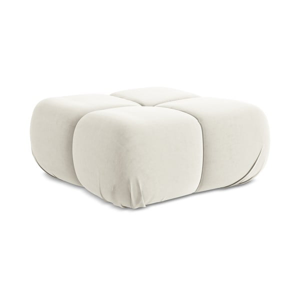 Bijeli baršunast modularni tabure Lokua – Makamii-image-1