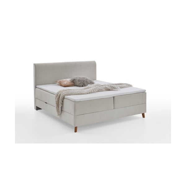 Bež boxspring krevet s prostorom za pohranu 180x200 cm Memphis - Meise Möbel-image-4