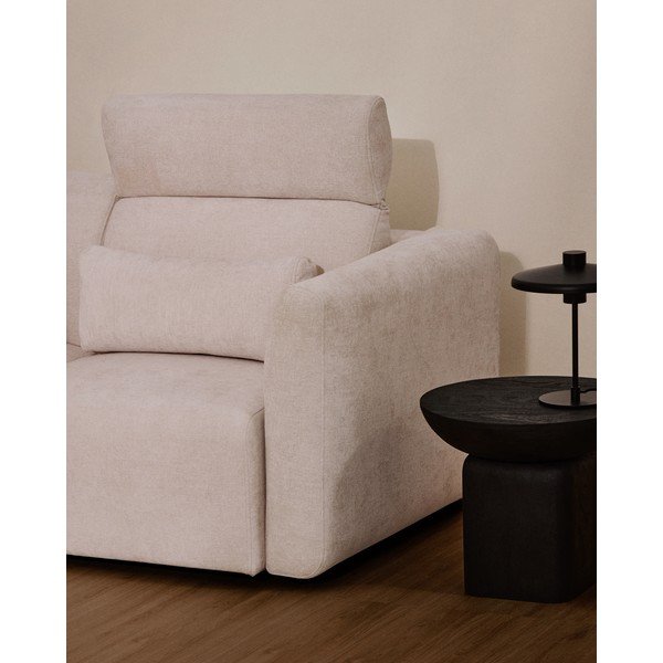 Bež podesiva/sklopiva sofa od šenila s ležaljkom 255 cm Lares – Kave Home-image-1