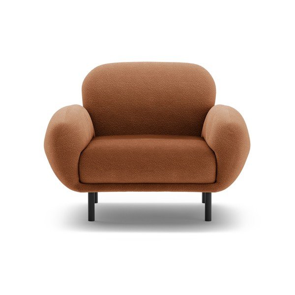 Fotelja od bouclé tkanine boja terakote Poppy – Micadoni -image-1