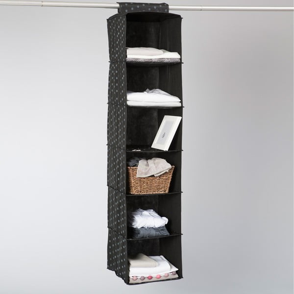 Crni viseći organizator sa 6 Compactor Garment pretinaca-image-1