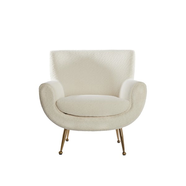 Krem fotelja od bouclé tkanine Vinstra – Light & Living-image-2