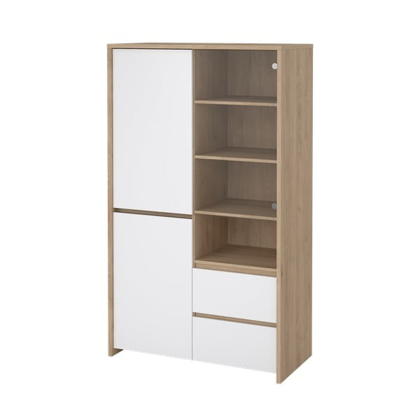 Bijela/u prirodnoj boji vitrina u dekoru hrasta 100x170x48 cm Next – Tvilum-image-4