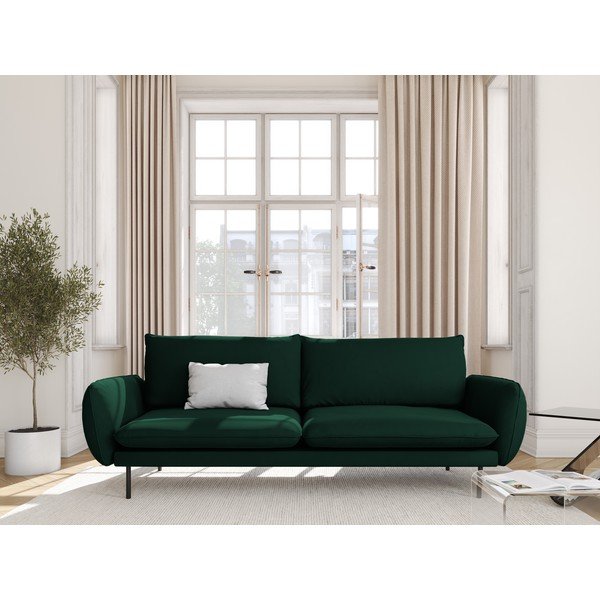 Tamnozelena baršunasta sofa 200 cm Vienna - Cosmopolitan Design-image-1