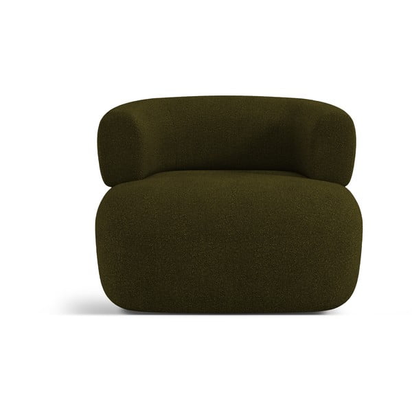 Zelena fotelja od bouclé tkanine Jenny – Micadoni Home-image-2