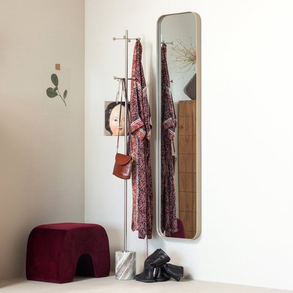 Bordo baršunast tabure Lucen – WOOOD-image-1